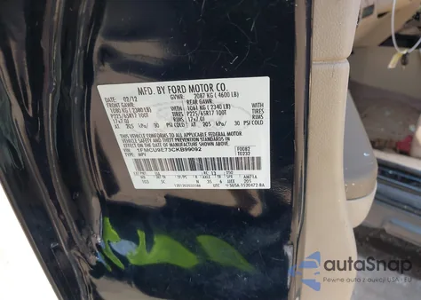 2012 Ford Escape Limited from USA, damaged, VIN 1FMCU9E73CKB99092